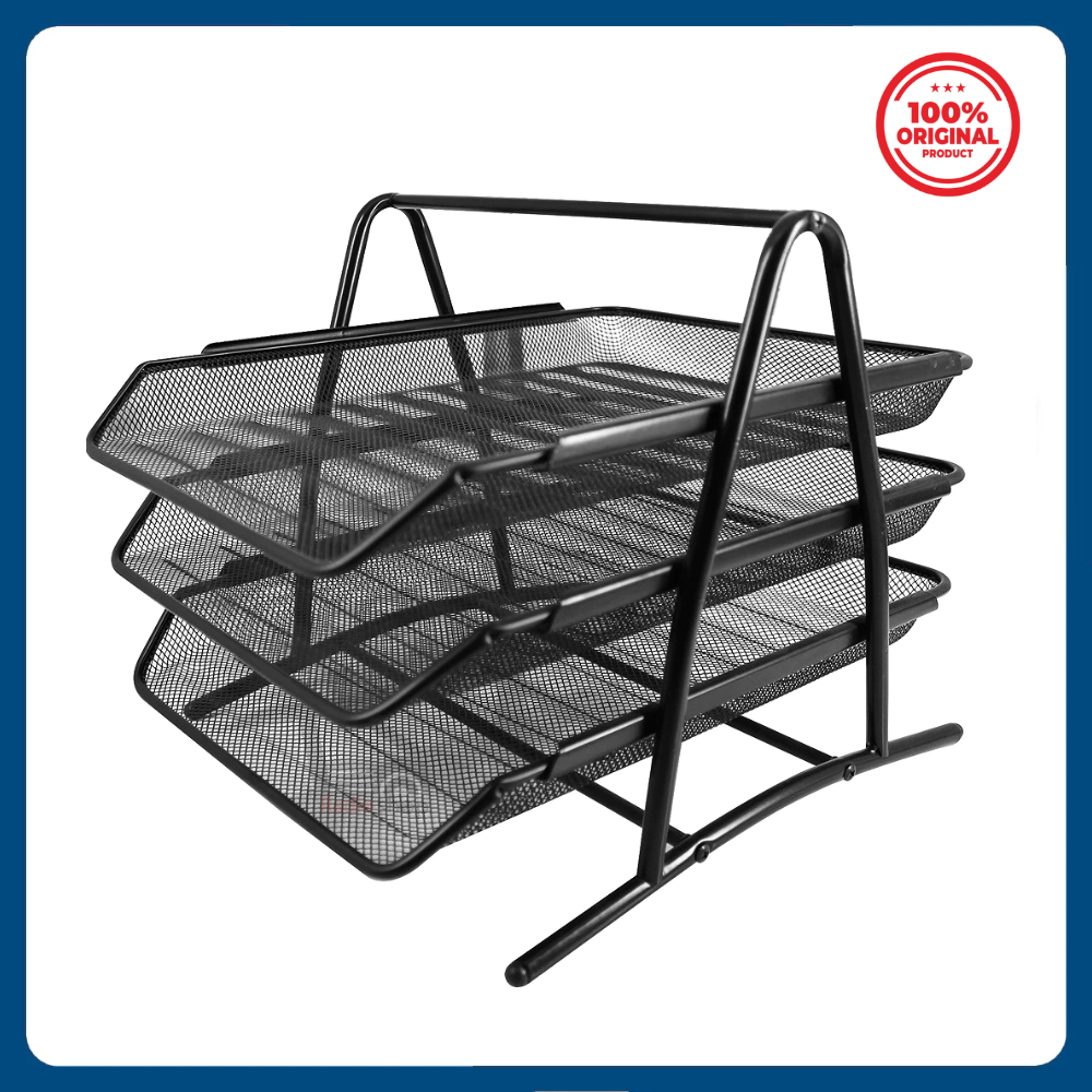 Picture of Metal 3 Layer Document Tray File Basket Documents Management File Tray
