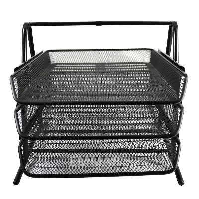Picture of Metal 3 Layer Document Tray File Basket Documents Management File Tray