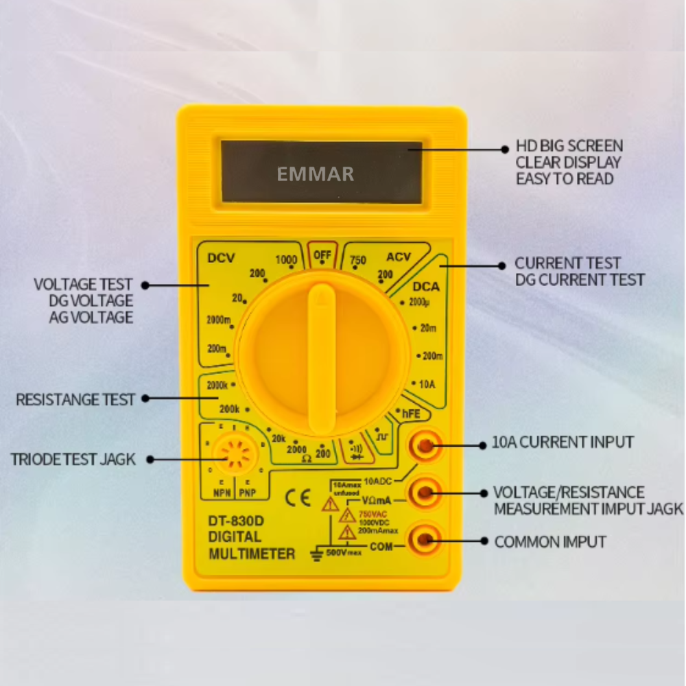 Picture of DT830 Digital Multimeter with LCD Display
