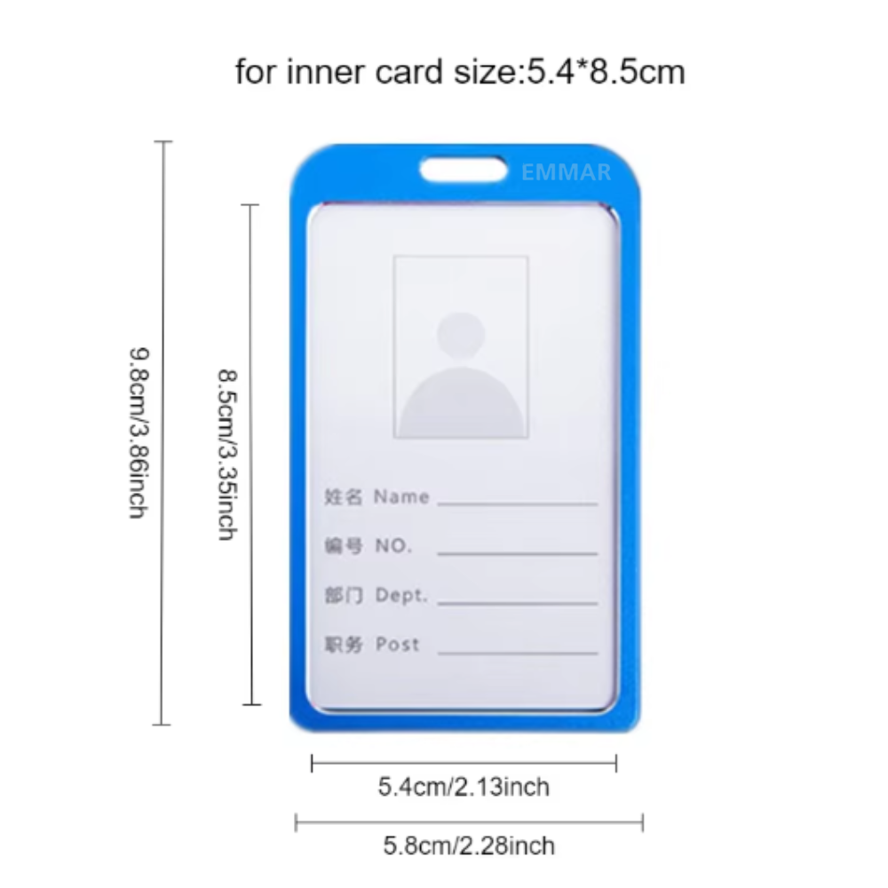 Picture of Aluminium Alloy ID Card Holder with Metal Hook Lanyard - Blue