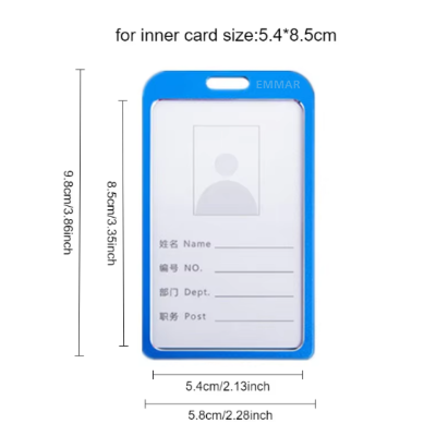 Picture of Aluminium Alloy ID Card Holder with Metal Hook Lanyard - Blue