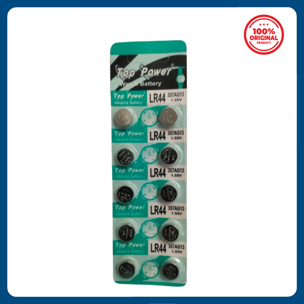 Picture of 10PCS Top Power LR44 AG13 357 1.55V Button Cell Alkaline Battery
