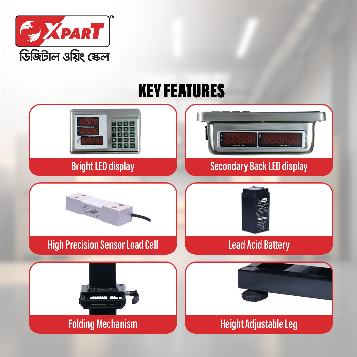 Picture of Xpart Weighing Scale 300kg (Ms Folding)