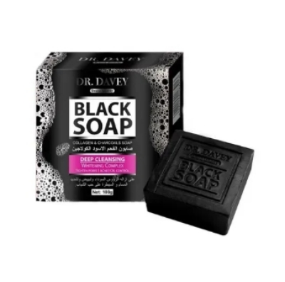 Picture of Dr. Davey Black Charcoal Soap – 100g | Deep Cleansing & Purifying for Clear, Fresh Skin