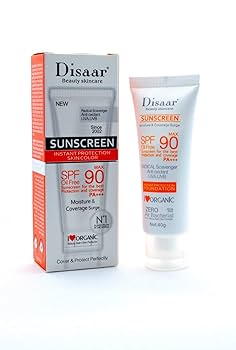 Picture of Disaar Sunscreen SPF 90 Instant Protection UVA UVB Foundation PA+++ Oil Free Sunblock Cover Protect Perfectly Moisturizing Coverage Surge 40g