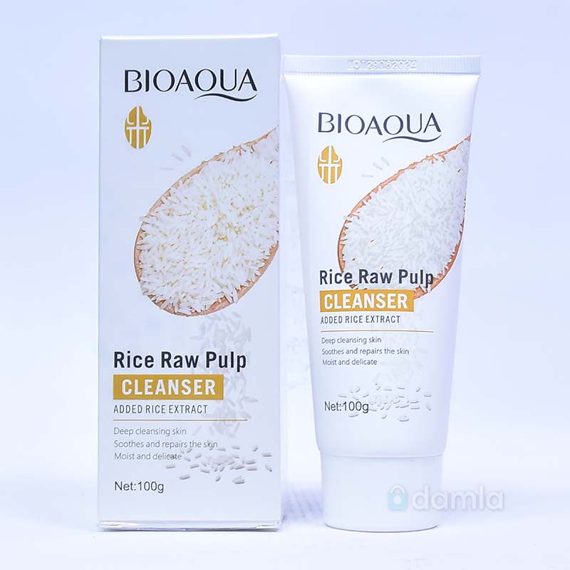 Picture of BIOAQUA Rice Raw Pulp Foam face wash Shrink pores deep cleansing whitening facial cleanser