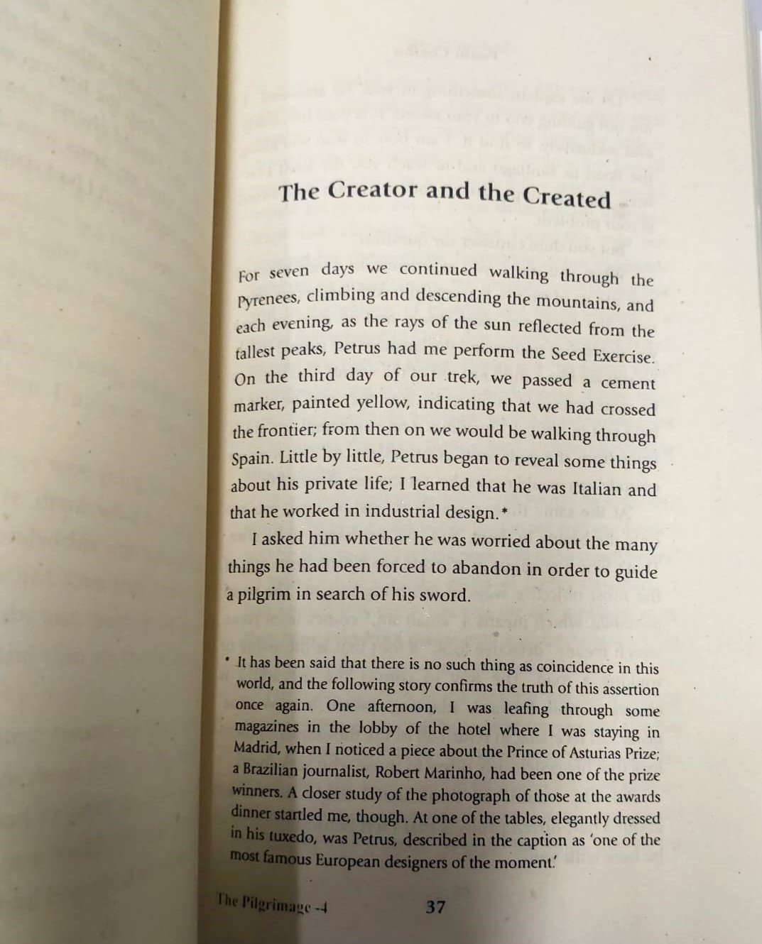 Picture of The Pilgrimage Novel by Paulo Coelho (Yellowish - Paperback)