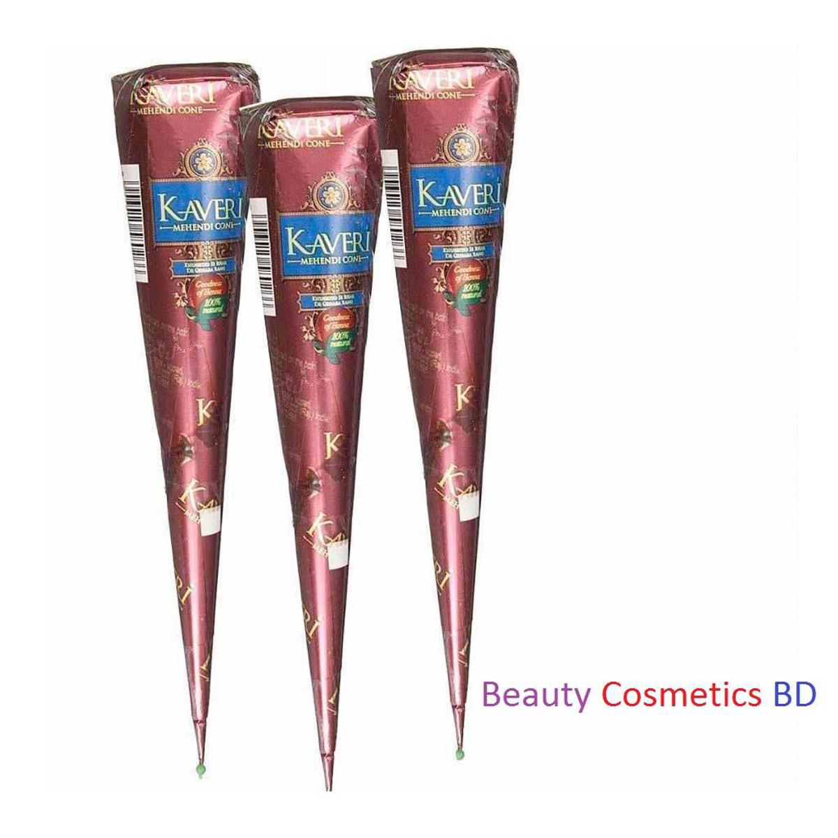 Picture of Kaveri Mehandi Cone-(3-Pieces) Natural Mehendi