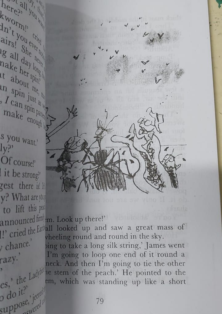 Picture of James and the Giant Peach Novel by Roald Dahl (Yellowish - Paperback)