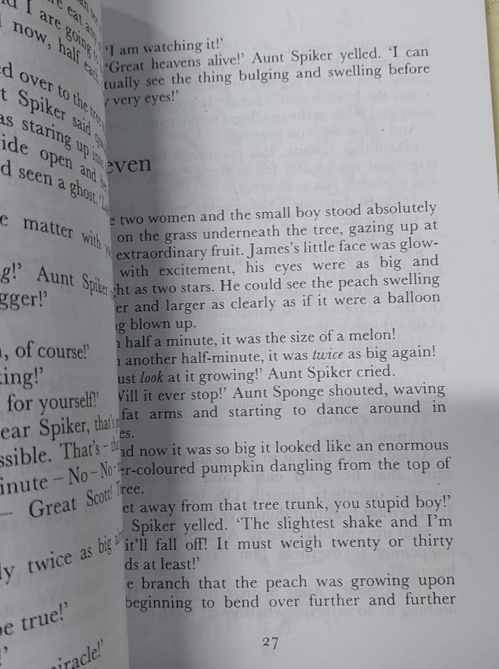 Picture of James and the Giant Peach Novel by Roald Dahl (Yellowish - Paperback)