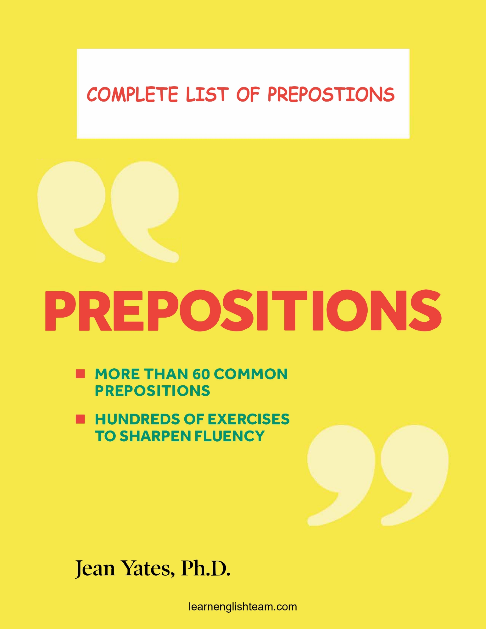 Picture of PREPOSITIONS: Complete list of prepositions by Jean Yate (Premium Print - Paperback)