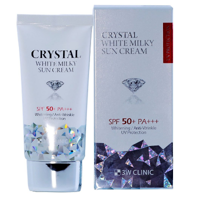 3W Clinic Crystal White Milky Sun Cream SPF 50+ PA+++ (Korea) - 50ml 