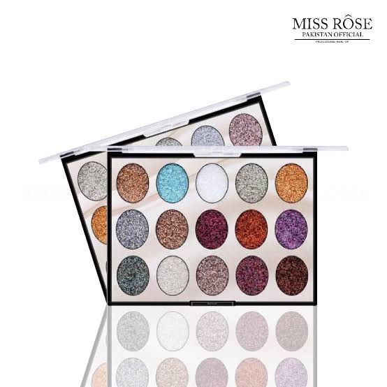 Picture of Miss Rose 15 Color Full Glitter Eyeshadow Palette