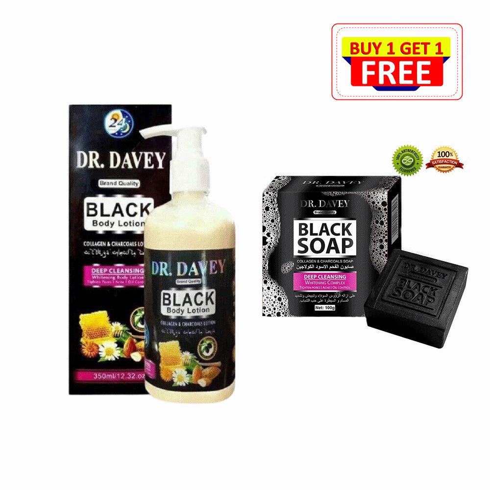 Picture of DR DAVEY Black Body Lotion + Black Soap Combo