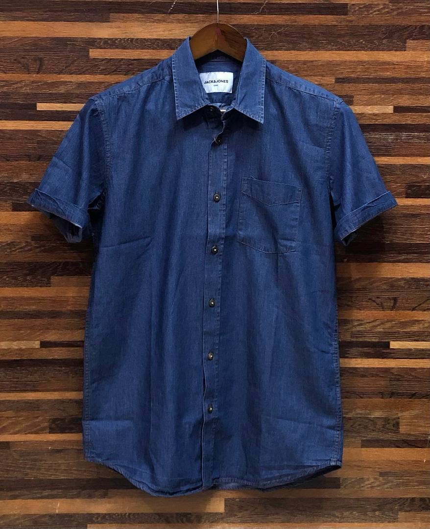 Picture of Half Sleeve Denim Shirt Deep