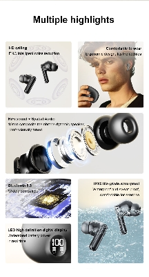 Picture of TWS Wireless Bluetooth Earbuds 5.3 LED Display, Touch Control, Stereo Sound, Long Battery, Noise Reduction Headphones for Android & iPhone‎