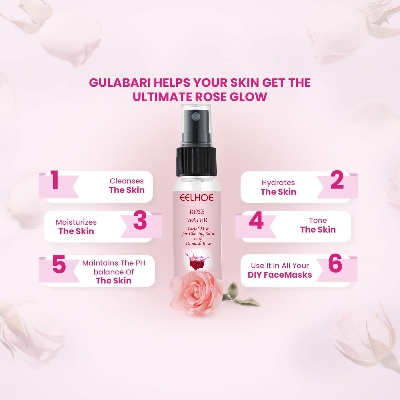 Picture of EELHOE ROSE WATER TONER by EELHOE Glycerin Hydrating Facial Mist - Dry Combination Skin Care 100% Organic Natural Moroccan Rosewater (Chemical Free)