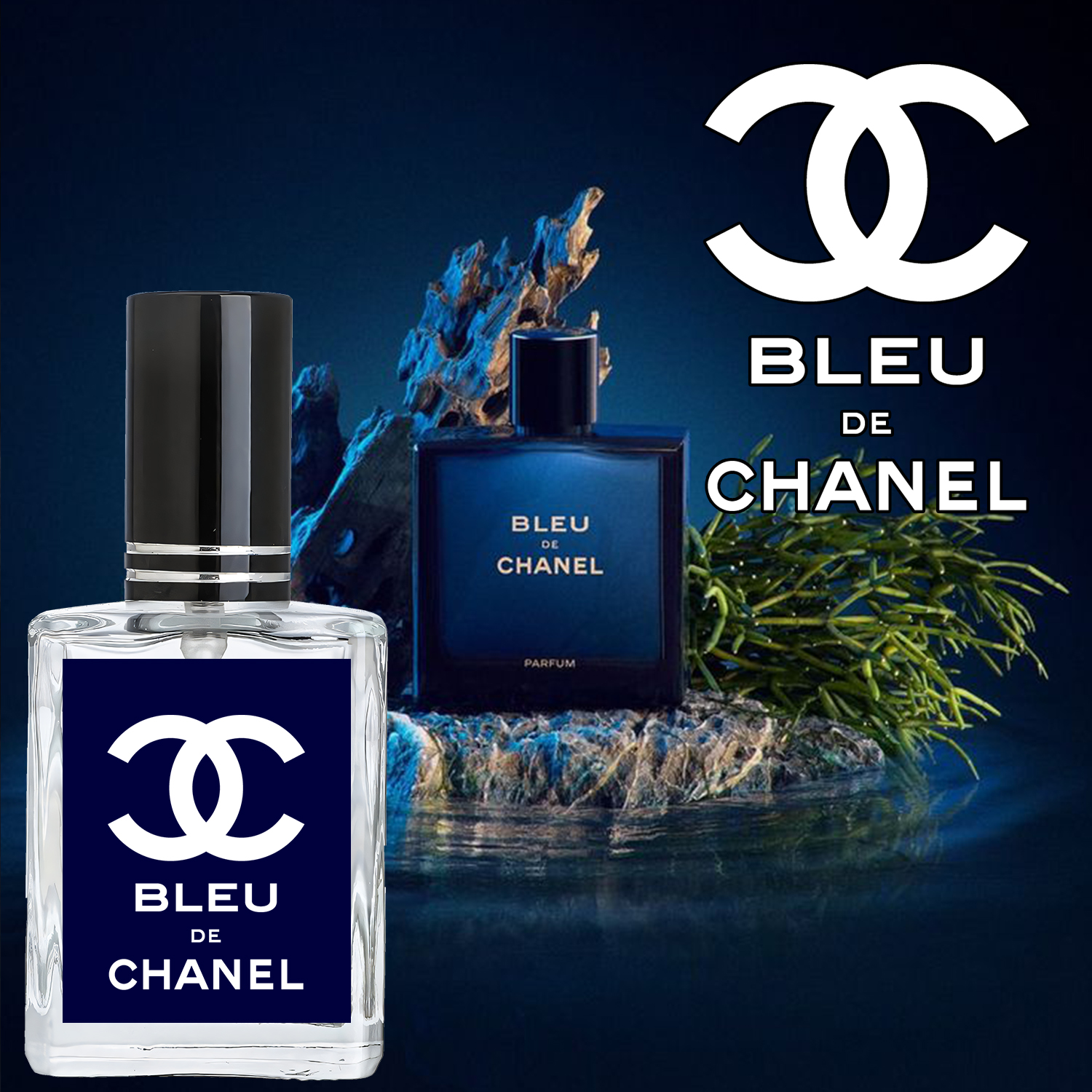 Picture of Bleu de Chanel Eau de Parfum - Deep Blue Fragrance Type Fresh, Woody, Citrus, Spicy, Fruity, Aquatic