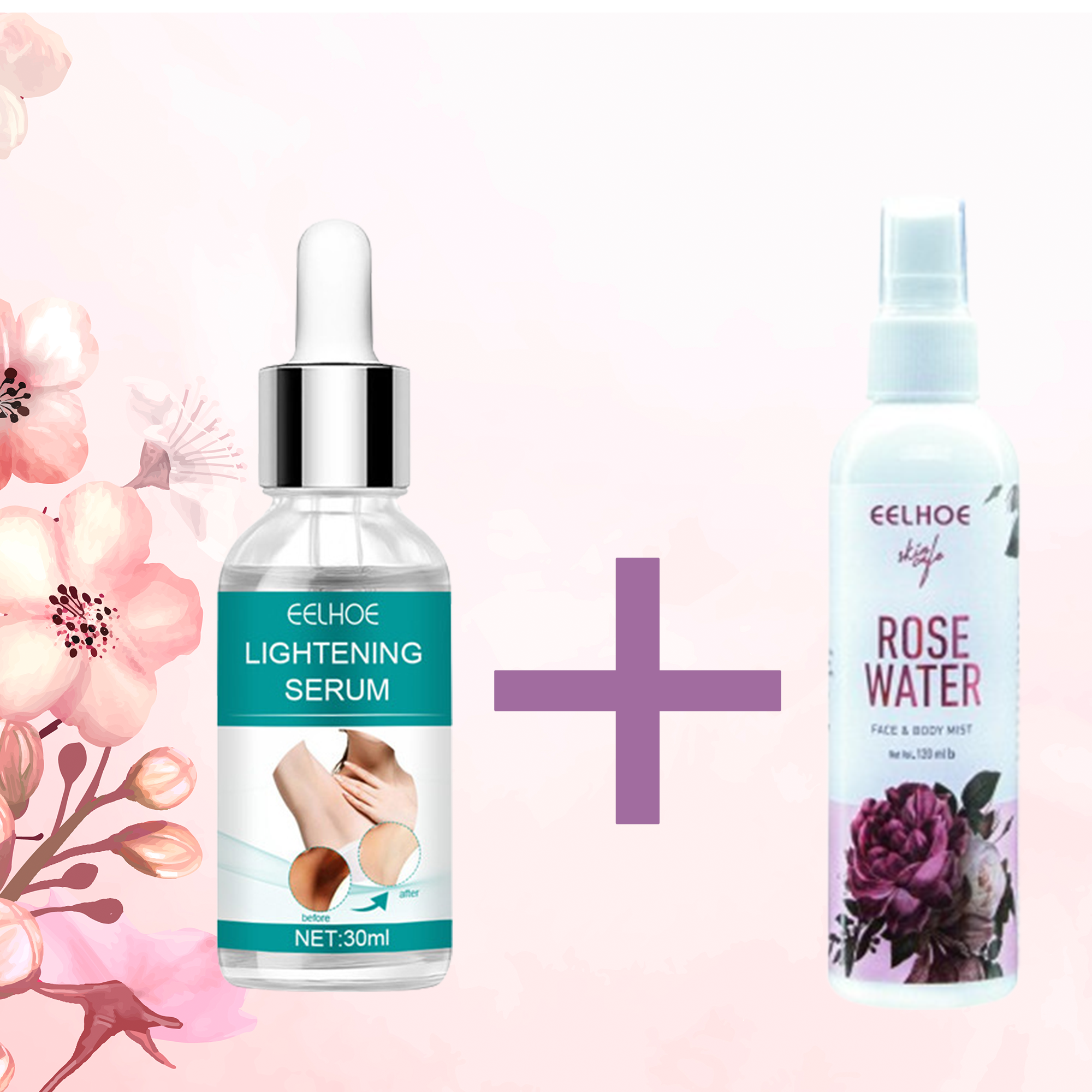Picture of Combo Of Korean EELHOE Lightening Serum For Underarms And Bikini Area and EELHOE Rose Water Mist For Face And Body