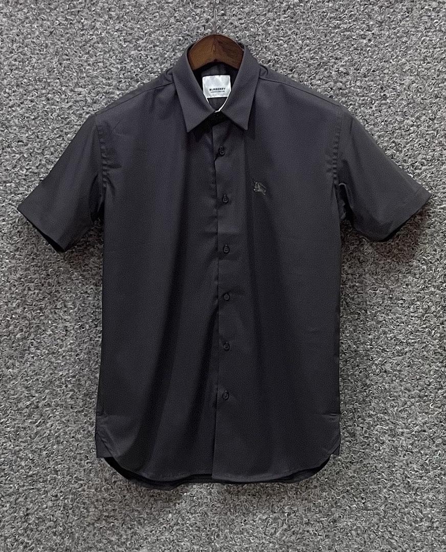 Picture of Burberry Short Sleeve Shirt Charcoal