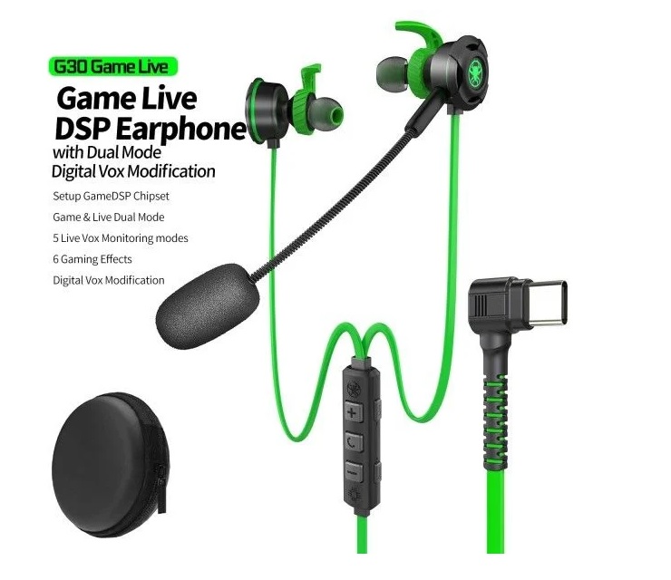 Picture of Plextone G30 Type C Game Live DSP Earphone with Dual Mode