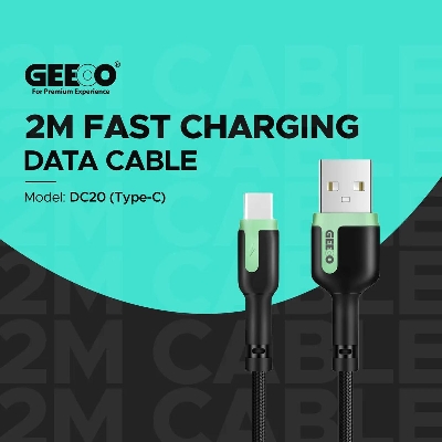 Picture of Geeoo DC20 2.4A Type-C Fast Charging Data Cable 2 Meters Support Simultaneous Charging And Data Transmission