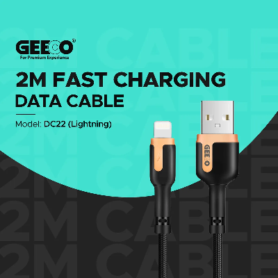 Picture of Geeoo USB to Lighting Fast Charging Data Cable For iPhone 2 Meters Long 2.4A Support Simultaneous Charging And Data Transmission DC22