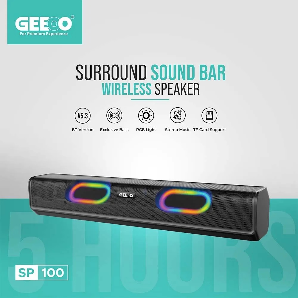 Picture of Geeoo SP100 Bluetooth Speaker And Soundbar With RGB Lighting