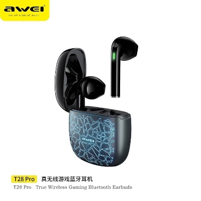 Picture of Awei T28 Pro TWS Gaming Earbuds With RGB Lighting Case 30MS Low Latency