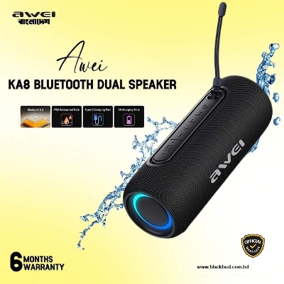 Picture of Awei KA8 Outdoor Portable Bluetooth Speaker 14W  Dual Stereo Speaker IPX5 Waterproof