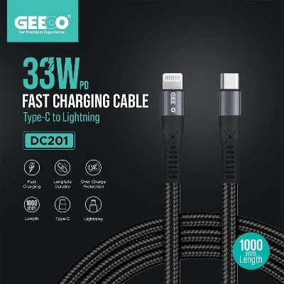 Picture of Geeoo DC-201 33W PD Type-C to Lightning Charging Data Cable For iPhone