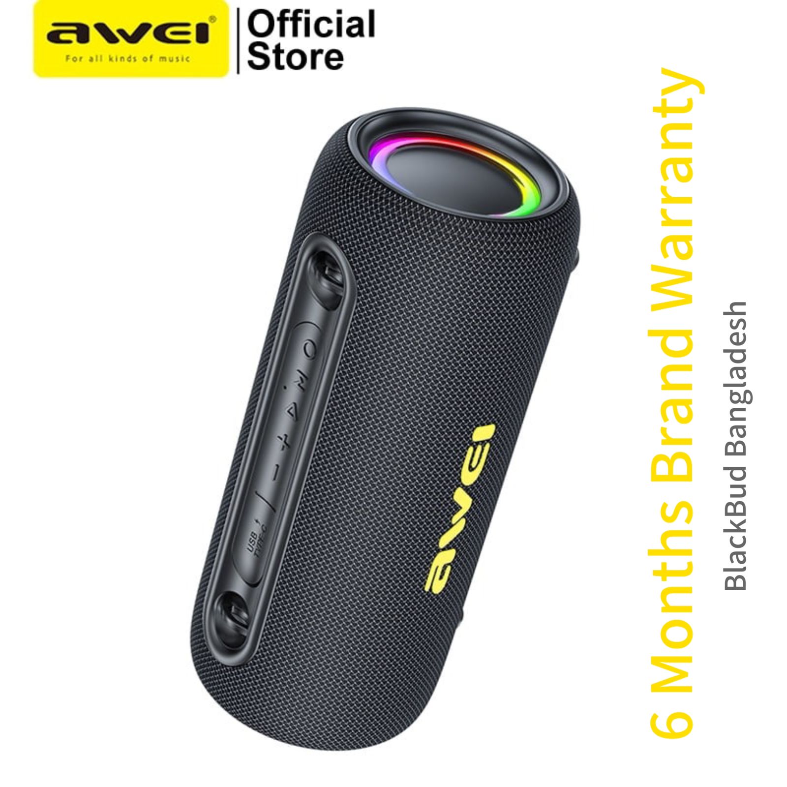 Picture of Awei KA33 Bluetooth Speaker 26W Hi-Fi Music Waterproof Outdoor Speaker With Dynamic RGB Lighting