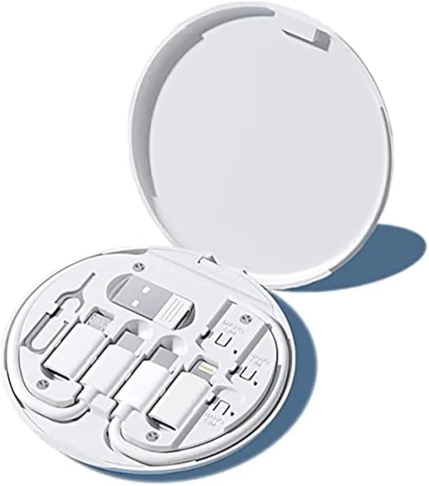 Picture of GEEOO G100 Multi Function Fast Charging Data Cable Kit With Type-C to Micro, Type-C to Lightning, Type-C to USB Converter, SIM Card Pin, Micro & Nano SIM Slot