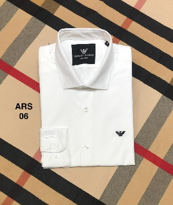 Picture of Armani Solid Formal Collar Shirt 06 White