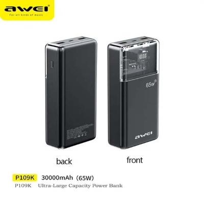 Picture of Awei P109K 30000mAh 65W Fast Charging Power bank
