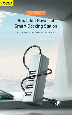 Picture of Awei CL-122 Type-A 4 Ports USB Hub Extender USB 2.0 Docking Station