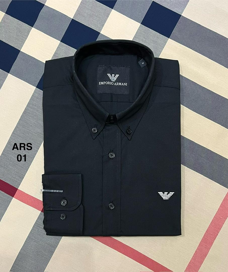 Picture of Armani Solid Shirt Down Button 01 Black