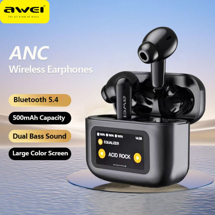 Picture of Awei T56 ANC TWS Earphone With Touch LCD Screen