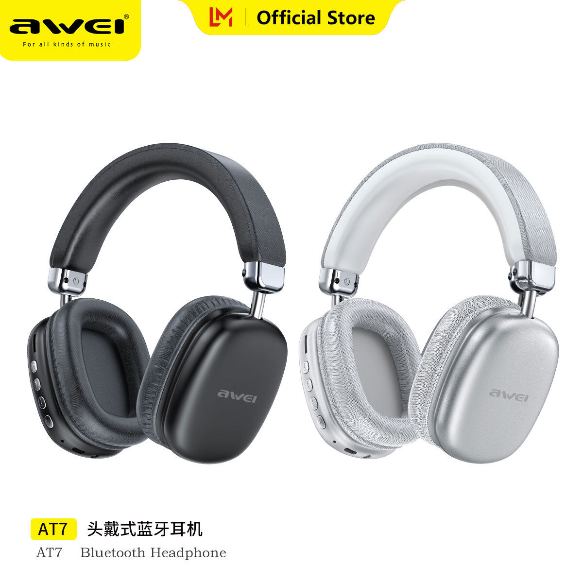 Picture of Awei AT7 Bluetooth wireless headphone stereo surround speaker with microphone headset