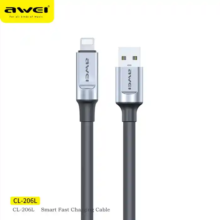 Picture of Awei CL-206L Lightning Cable Fast Charging 2.4A USB Data Sync Cord For iPhone