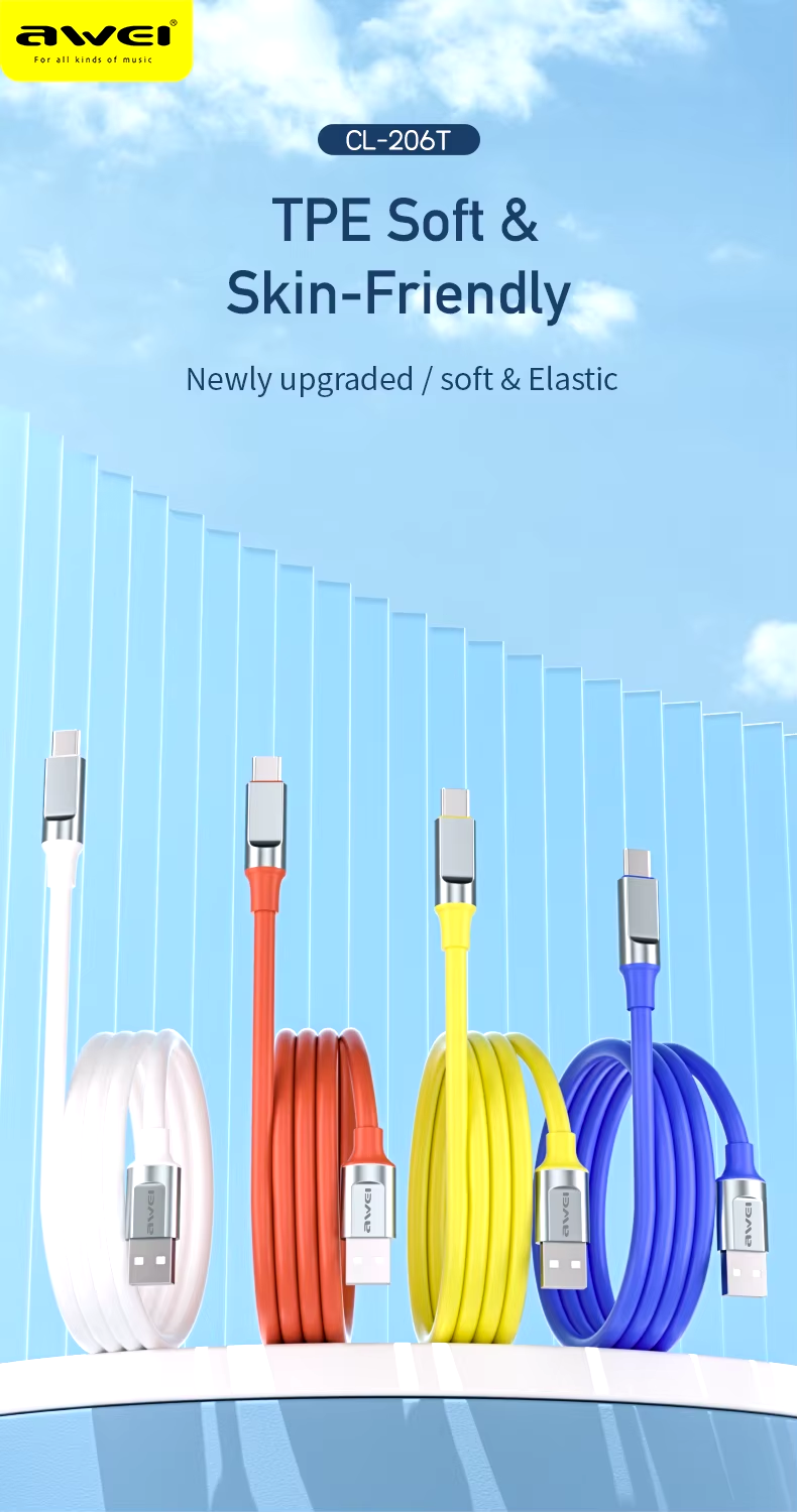 Picture of Awei CL-206L Lightning Cable Fast Charging 2.4A USB Data Sync Cord For iPhone