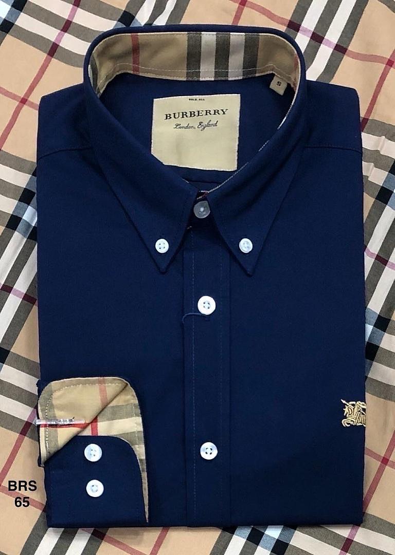 Picture of Burberry Down Button Shirt 65 Navy