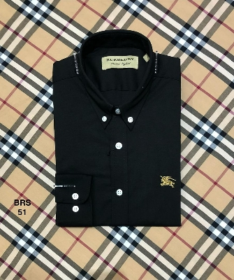 Picture of Burberry Down Button Without Contrast Shirt 51 Black