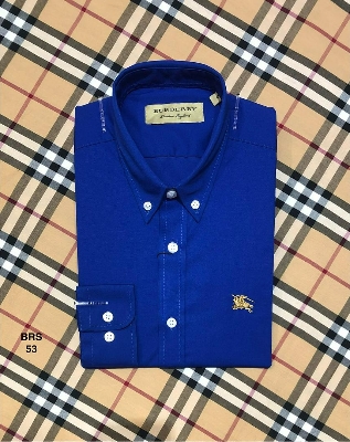 Picture of Burberry Down Button Without Contrast Shirt 53 Royal