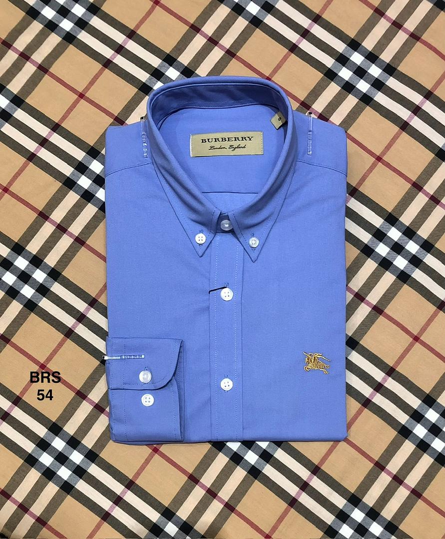 Picture of Burberry Down Button Without Contrast Shirt 54 Sky