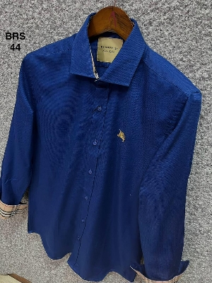 Picture of Burberry Fancy Cotton Shirt 44 Royal