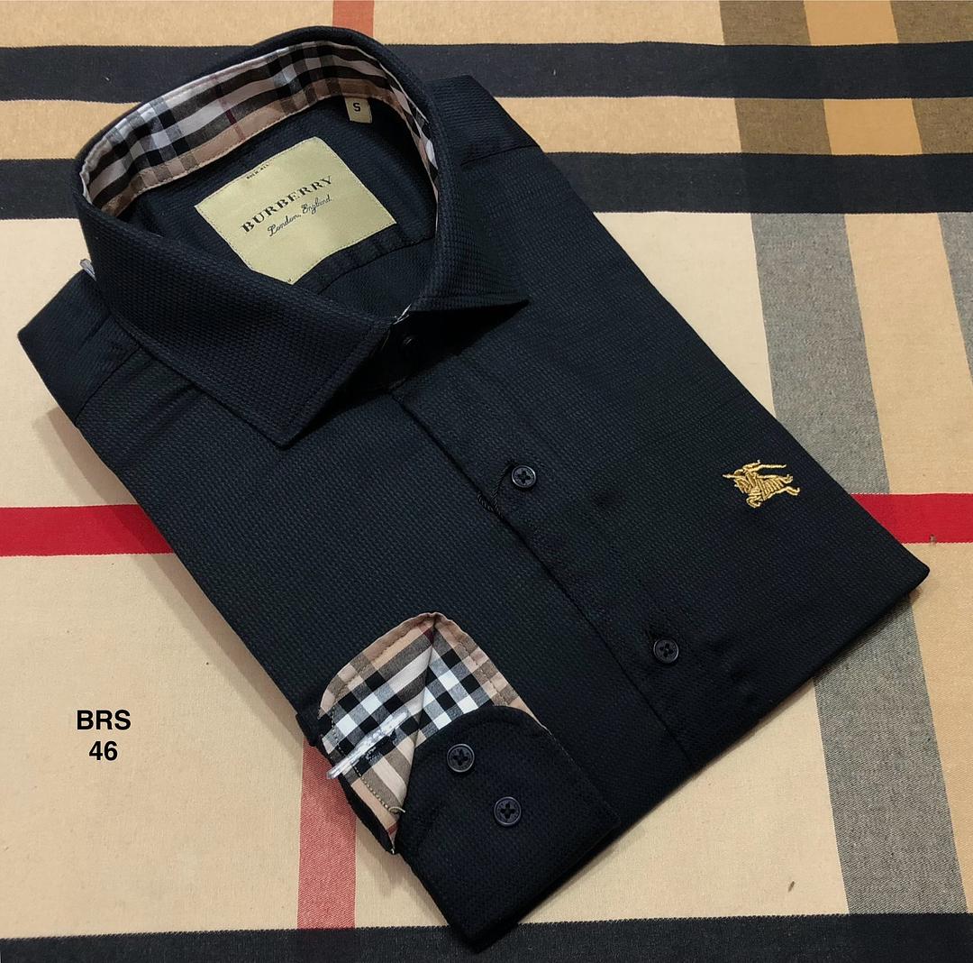 Picture of Burberry Fancy Cotton Shirt 46 Black