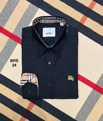 Picture of Burberry Solid Oxford Cane Collar Shirt 24 Black