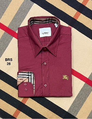 Picture of Burberry Solid Oxford Cane Collar Shirt 28 Marron 2