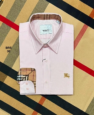 Picture of Burberry Solid Oxford Cane Collar Shirt 30 Pink